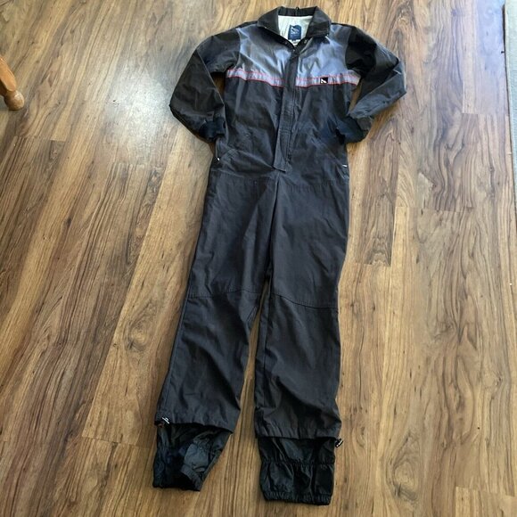 Serac Snow/Ski Suit One Piece Men’s 40 Zip Front Poly Blend Vintage USA Black - Picture 1 of 13